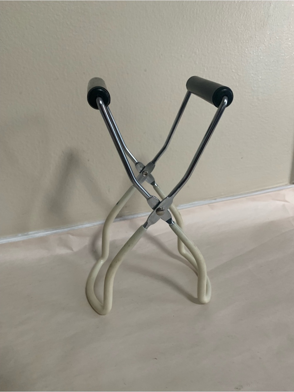Vintage Antique Canning Mason Jar Lifter Tongs Grabber w/ Wood Handle